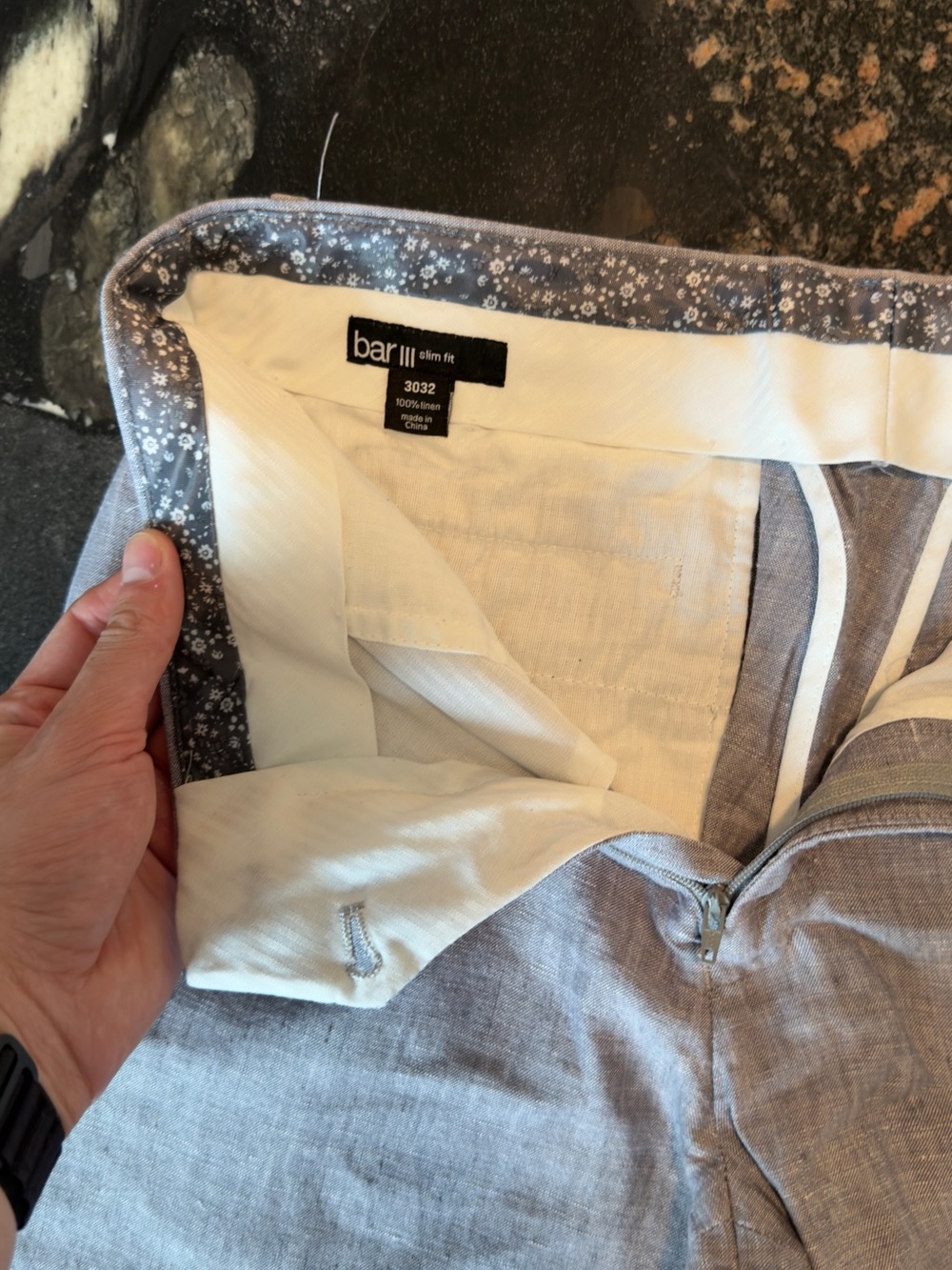 Bar III Slim Fit Light Gray Chino Pants